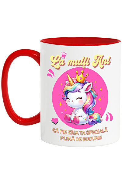 StoryGift Romania Cana La Multi Ani, Unicorn Printesa Aniversare, 330ml, Cera...