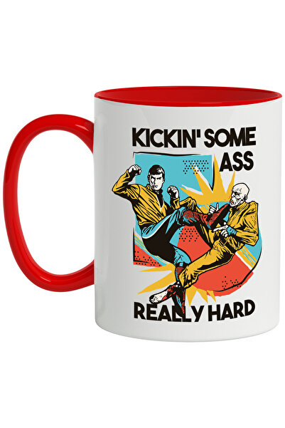 StoryGift Romania Cana Cu Mesaj Kickin' Some Ass Really Hard, Lupta, Ilustrat...