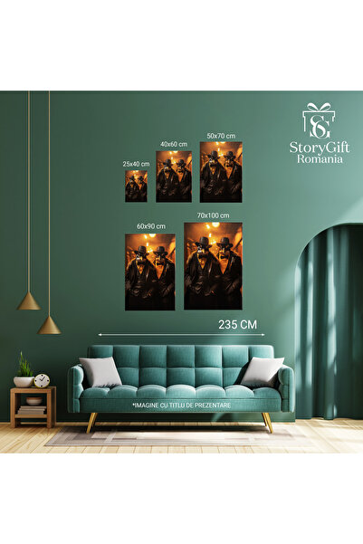 StoryGift Romania Tablou Canvas: Pinguinii Detectivi Doi Pinguini In Misiune Care Se Deghizeaza In Costume Pict