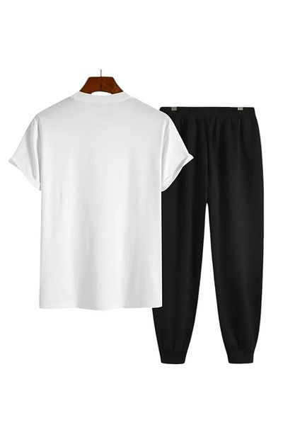 uyguntarz Σετ αθλητικών φόρμες Unisex BE HAPPY με στάμπα μπλουζάκι