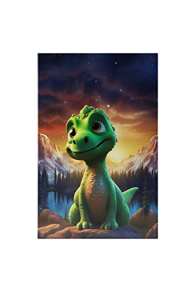 StoryGift Romania Tablou Canvas: Pui De Dragon Verde- Personaj Animat Pictura...