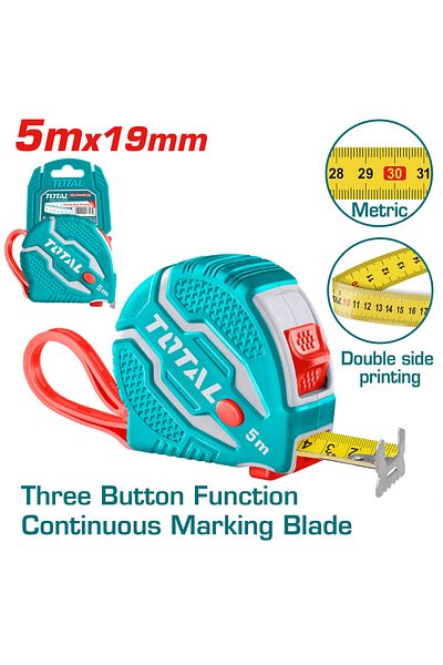 TOTAL 5mx19mm double-sided rubber meter