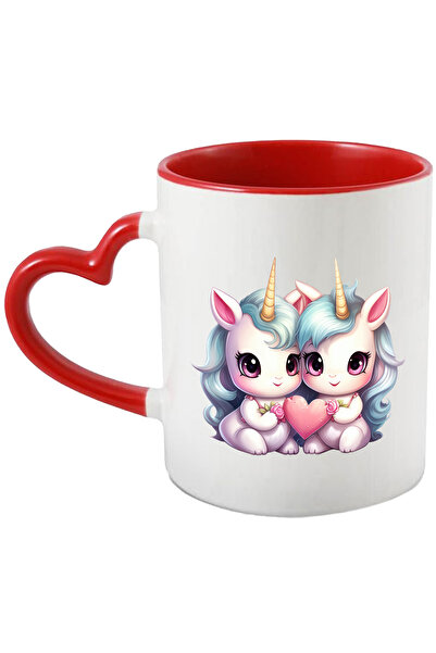 StoryGift Romania Cana Cu 2 Unicorni Care Tin O Inima | Flori | Afectiune | F...