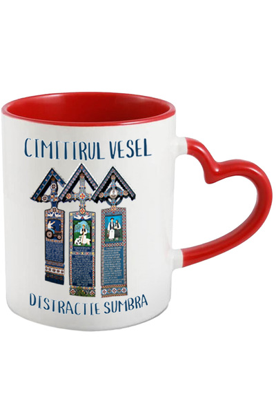 StoryGift Romania Cana Cimitirul Vesel Haios Romania Turistic, 330ml, Ceramic...