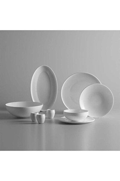 Jumbo Belle 55 Parça 12 Kişilik Yemek Takımı Beyaz