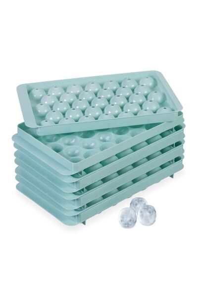 Relaxdays Set of 4 round ice cube trays, Relaxdays, turquoise