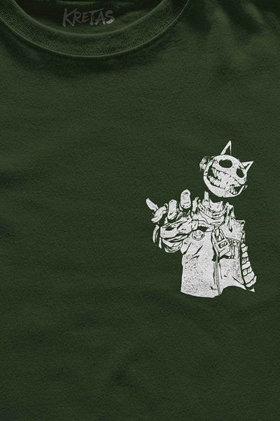 Kretas Μπλουζάκι Unisex Χακί Jester J Smile Venom Gothic Μάσκα Μάσκα Street Minimal μπλουζάκι με στάμπα μπροστά