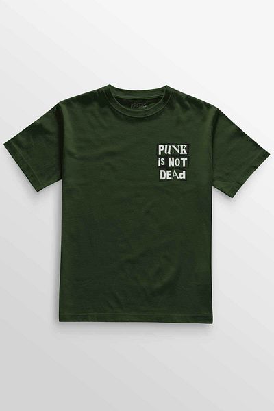 Kretas Μπλουζάκι Unisex Χακί Πανκ Δεν Είναι Νεκρός Ροκ Grunge Μουσική Μουσική Μίνιμαλ μπλουζάκι με στάμπα μπροστά