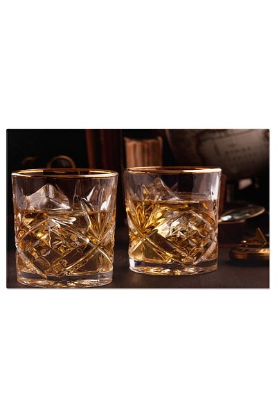 StoryGift Romania Tablou Canvas Rasfat Cu Bauturi Fine: Whisky Si Brandy