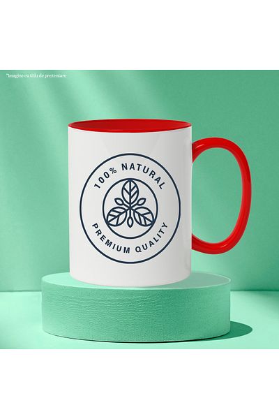 StoryGift Romania Mug With Message In English 100% Natural, Circle, Leaves, Abstract, Geometric, Multicolor, With ,STG