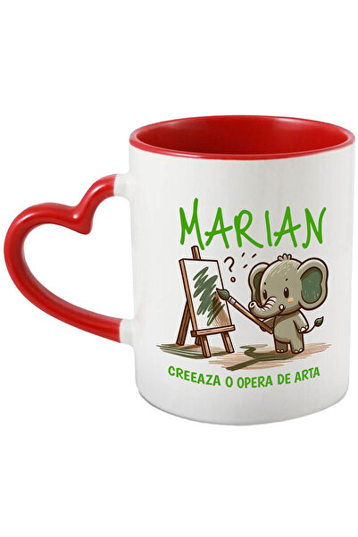 StoryGift Romania Cana Cu Elefant Pui Artistic Cu Pensula Pictura Si Tablou C...