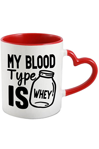 StoryGift Romania Cana Cu Mesajul "tipul Meu De Sange Este Zer" Cu Maner Inima Rosie, Cu Maner Inima Ro,stg