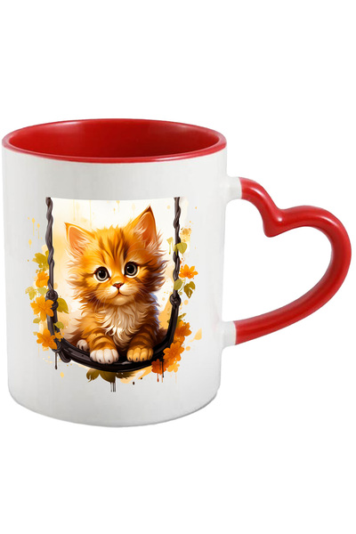 StoryGift Romania Cana Cu Un Pisoi Care Se Da In Leagan | Ilustratie | Floric...