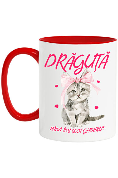 StoryGift Romania Cana Pisica Cu Funda Text Draguta Pan Ala Gheare, 330ml, Ce...