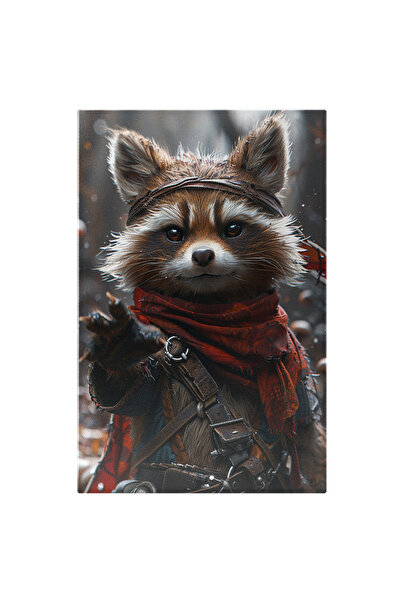 StoryGift Romania Tablou Canvas: Raton Luptător Cu Gheare Întinse Și Ochi Blâ...