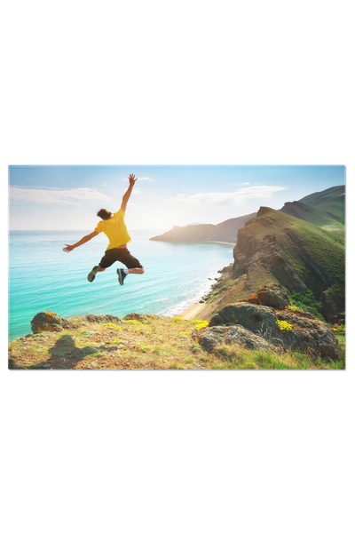 StoryGift Romania Tablou Canvas Fericire, Saritura Si Marea, Natura, Mare, Vacanta, Vara, Fericire, Salt, Bucurie