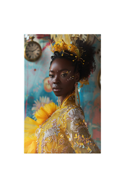 StoryGift Romania Tablou Canvas: Profil Lateral Femeie Îmbrăcată Cu Rochie Ga...