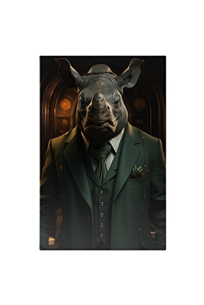 StoryGift Romania Tablou Canvas: Seriozitatea Rinocerică La Palatul Lemnos Pi...