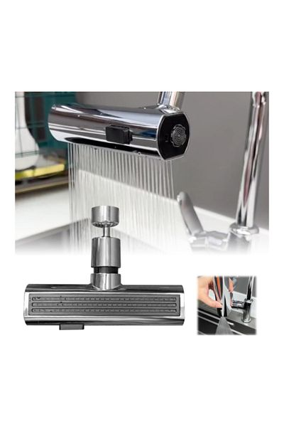MACON 3 in 1 Pull-Out Waterfall Kitchen Faucet – 360° Rotating Sink Tap with Hot/Cold Switch