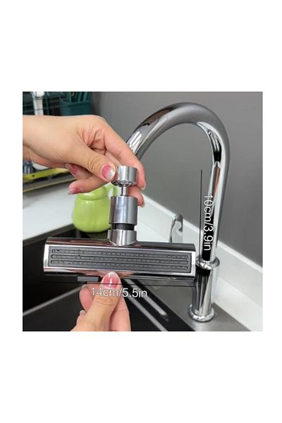 MACON 3 in 1 Pull-Out Waterfall Kitchen Faucet – 360° Rotating Sink Tap with Hot/Cold Switch