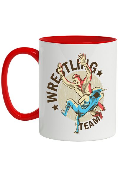 StoryGift Romania Mug With Message In English Wrestling Team, Sport, Wrestlers, Multicolor 330 ml, Ce, Cu