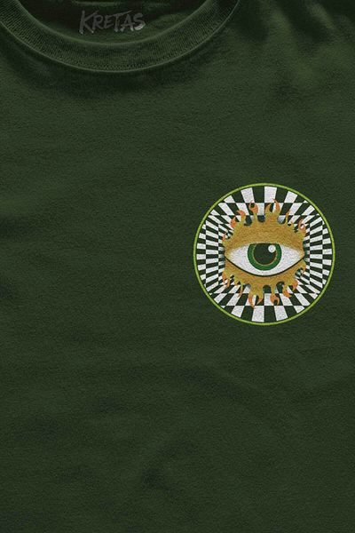Kretas Μπλουζάκι Unisex Khaki Can't Sleep Urban Street Street Wear Μίνιμαλ μπλουζάκι με στάμπα μπροστά