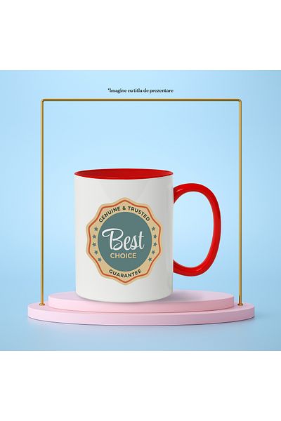StoryGift Romania Mug With English Message Best Choice, Stars, Emblem, Circle, Multicolor 330 ml, C, Cu, STG