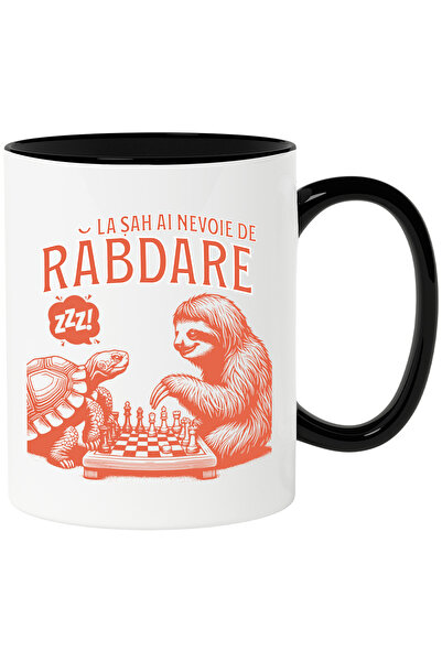 StoryGift Romania Frog And Lazy Animal Mug Playing Chess Mind Game, 330ml, Ce...