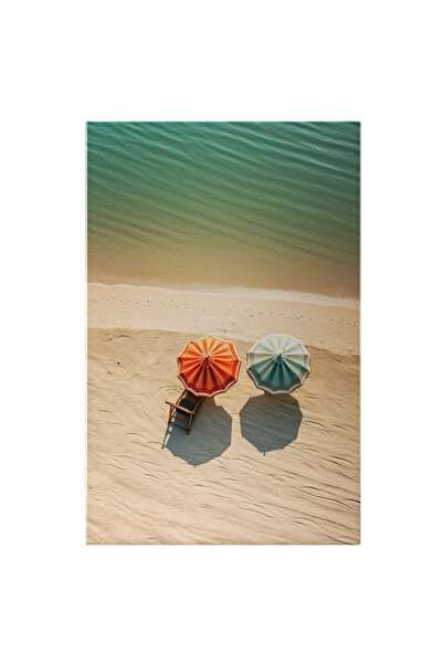 StoryGift Romania Tablou Canvas: Fotografie De La Mare - Umbrele Sezlong Plaj...