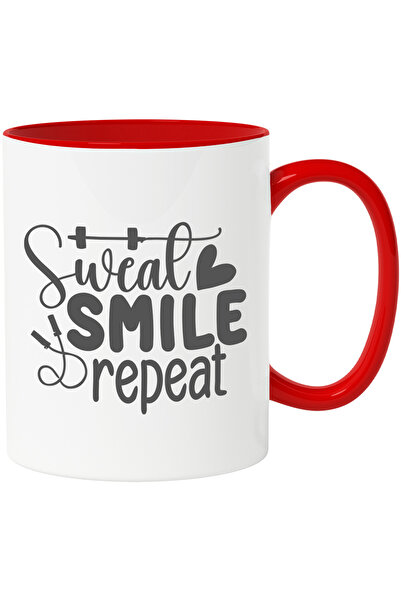 StoryGift Romania Cana Cu Inimioara Si Textul "sweat, Smile, Repeat" - Transp...