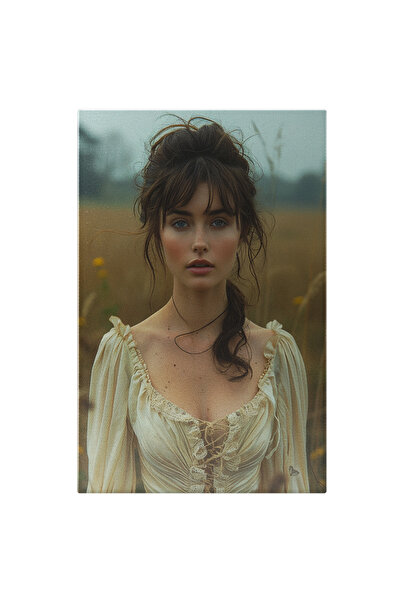 StoryGift Romania Tablou Canvas: Portret Prințesă În Rochie Albă Cu Ochi Alba...