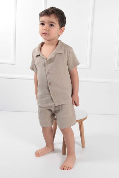 Cuckoo Cotton Boy's Muslin Collar Suit with Shorts