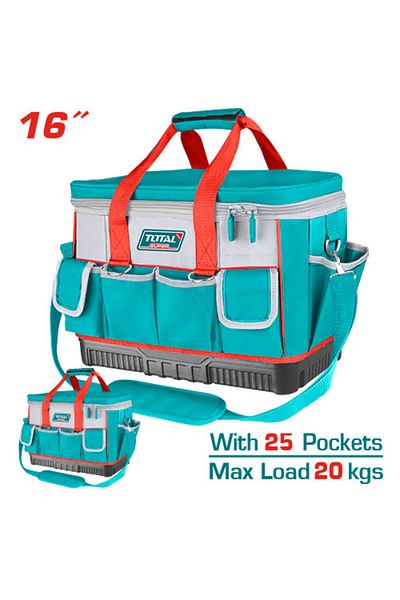 TOTAL 16" 25-pocket tool bag