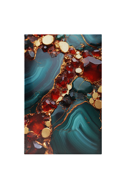 StoryGift Romania Tablou Canvas: Arta Abstracta - Pietre Pretioase Rosii Pict...