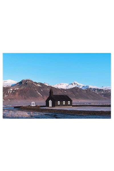 StoryGift Romania Tablou Canvas: Peisaj Cu Casa Si Biserica In Islanda