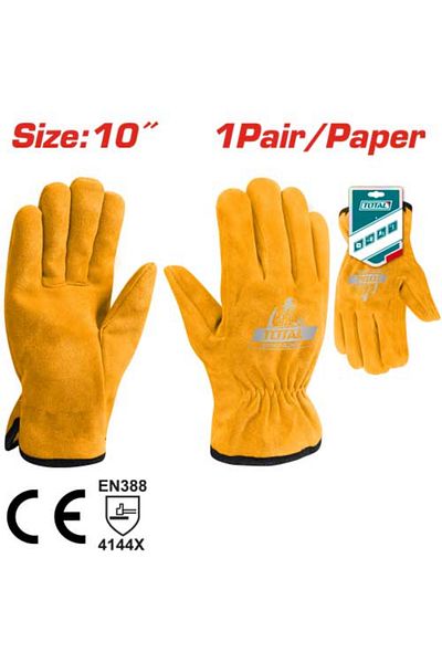 TOTAL Yellow cloth workers' gloves