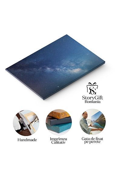 StoryGift Romania Tablou Canvas Calea Lactee In Cerul Nocturn Noapte, Stele, Galaxie, Spatiu, Astronomie 3034