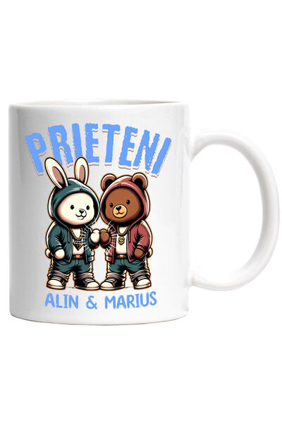 StoryGift Romania Cana Cu Urs Polar Si Urs Brun Stil Gangster Text Alin & Mar...
