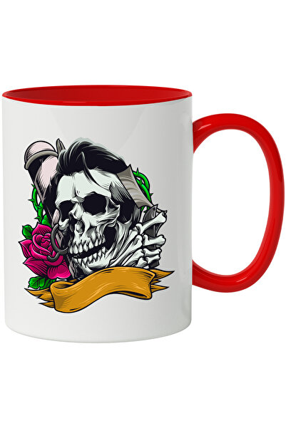 StoryGift Romania Cana Cu Craniu, Trandafir, Frizerie, Multicolor 330 Ml, Cer...