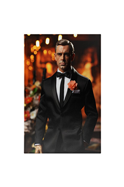 StoryGift Romania Tablou Canvas: Portret Barbat Batran In Costum Negru Floare...