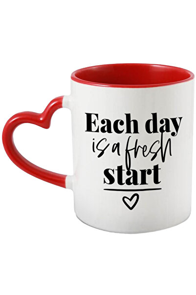StoryGift Romania Cana Cu Inimioara Si Mesajul "each Day Is A Fresh Start" - ...