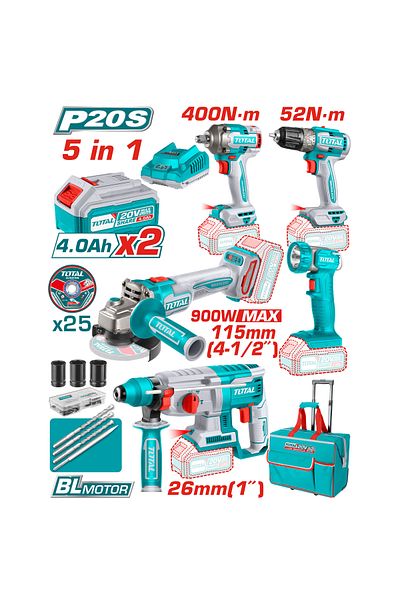 TOTAL 20v battery pack with trolley bag