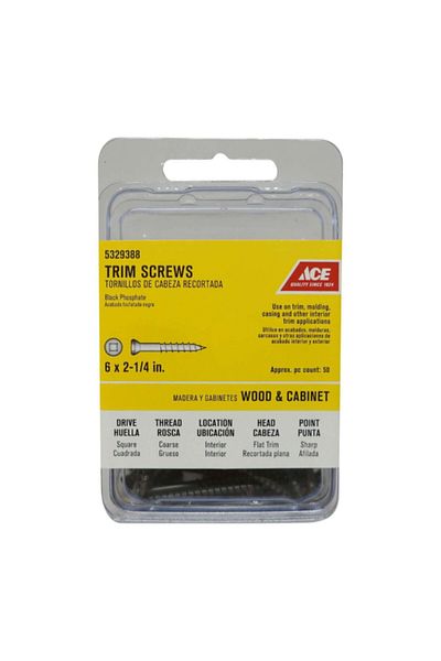 ACE 50-Piece Square Coarse Trim Screws No.6 x 2.25 Inch