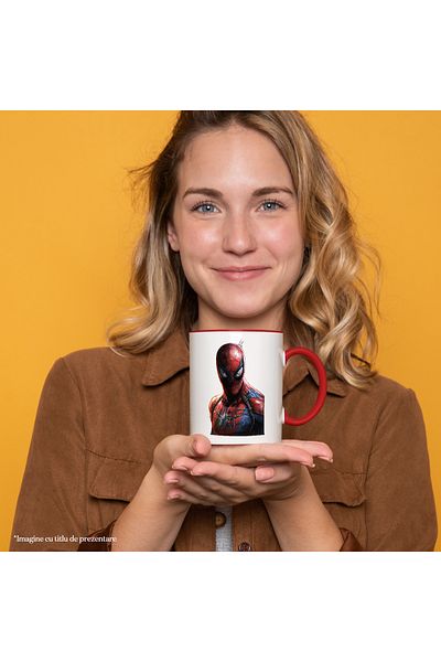 StoryGift Romania Realistic Superhero Portrait Mug, Spiderman, Custom of Classic Spiderman, Marvel, With,STG.