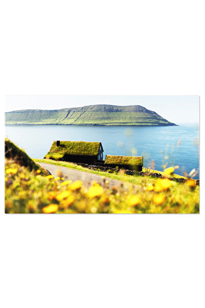 StoryGift Romania Tablou Canvas: Peisaj Din Insulele Faroe - Insule, Cladiri, Roof