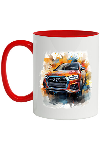 StoryGift Romania Cana Cu Ilustratie Watercolor, Masina, Audi, Brand, Multico...