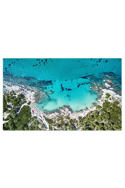 StoryGift Romania Tablou Canvas Vedere Aeriana Superba A Unei Plaje Seychelles Apa Albastra, Natura Si Relaxare.