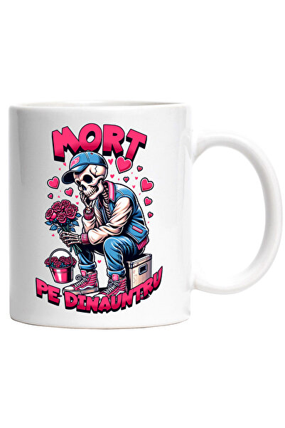 StoryGift Romania Cana Schelete Uman Trist Inima Franta De Valentine's Day, 330ml, Ceramic Cu Mane, Cu ,stg