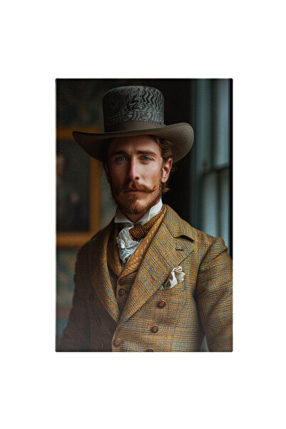 StoryGift Romania Tablou Canvas: Gentilom Cu Mustață Roșcovană Și Joben Din P...