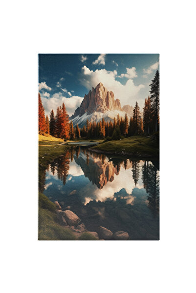 StoryGift Romania Tablou Canvas: Peisaj Cu Un Rau Inconjurat De Verdeata - Pa...